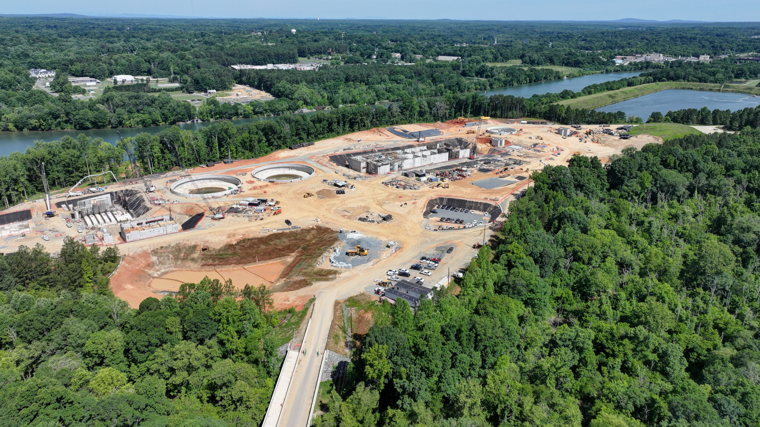 Aerial photograph of construction site