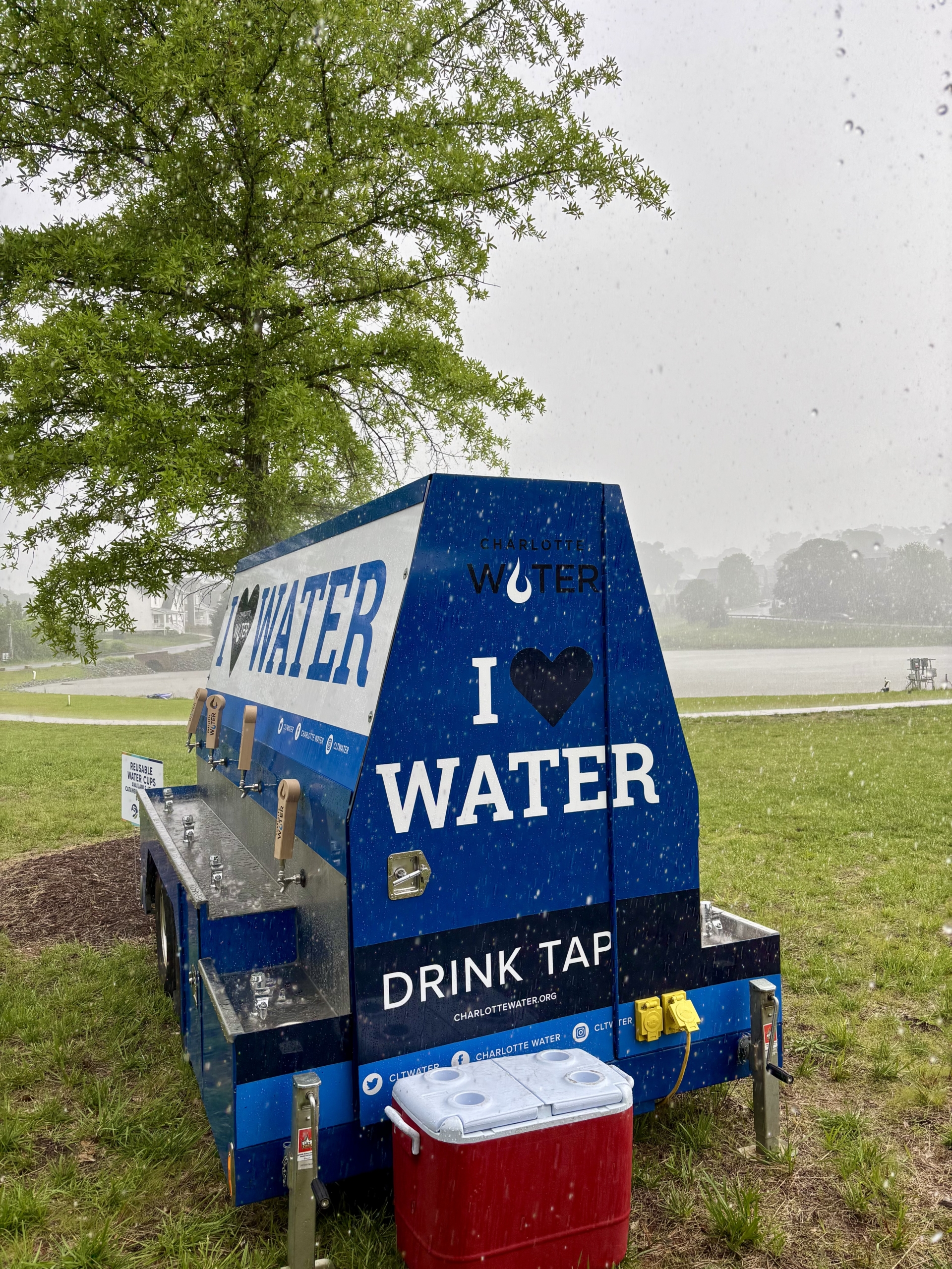 rain falling on the water wagon