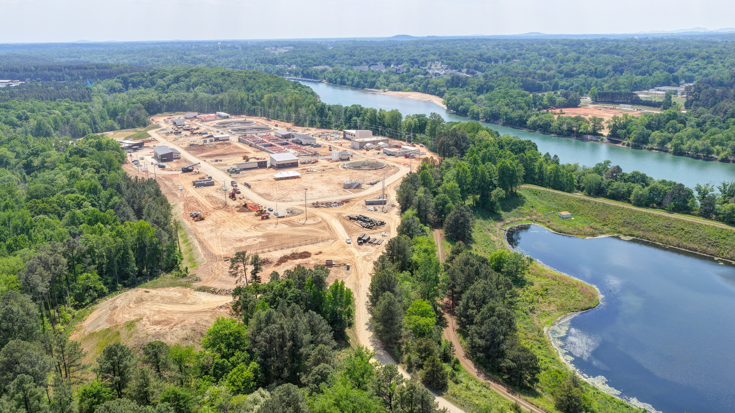Aerial view of the Stowe Regional Water Resource Recovery Facility
