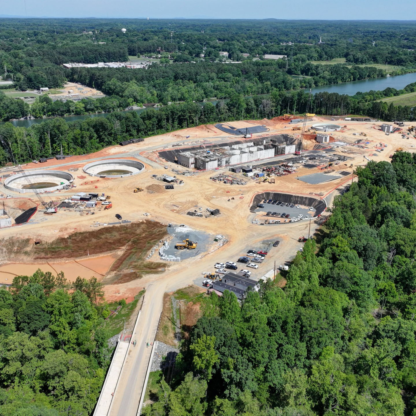 Aerial photograph of construction site